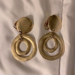 Vintage Clip on gold earrings